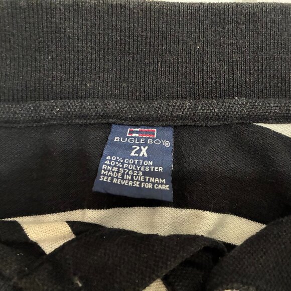 Vintage Bugle Boy Blue Striped S/S Polo Shirt - Picture 3 of 6